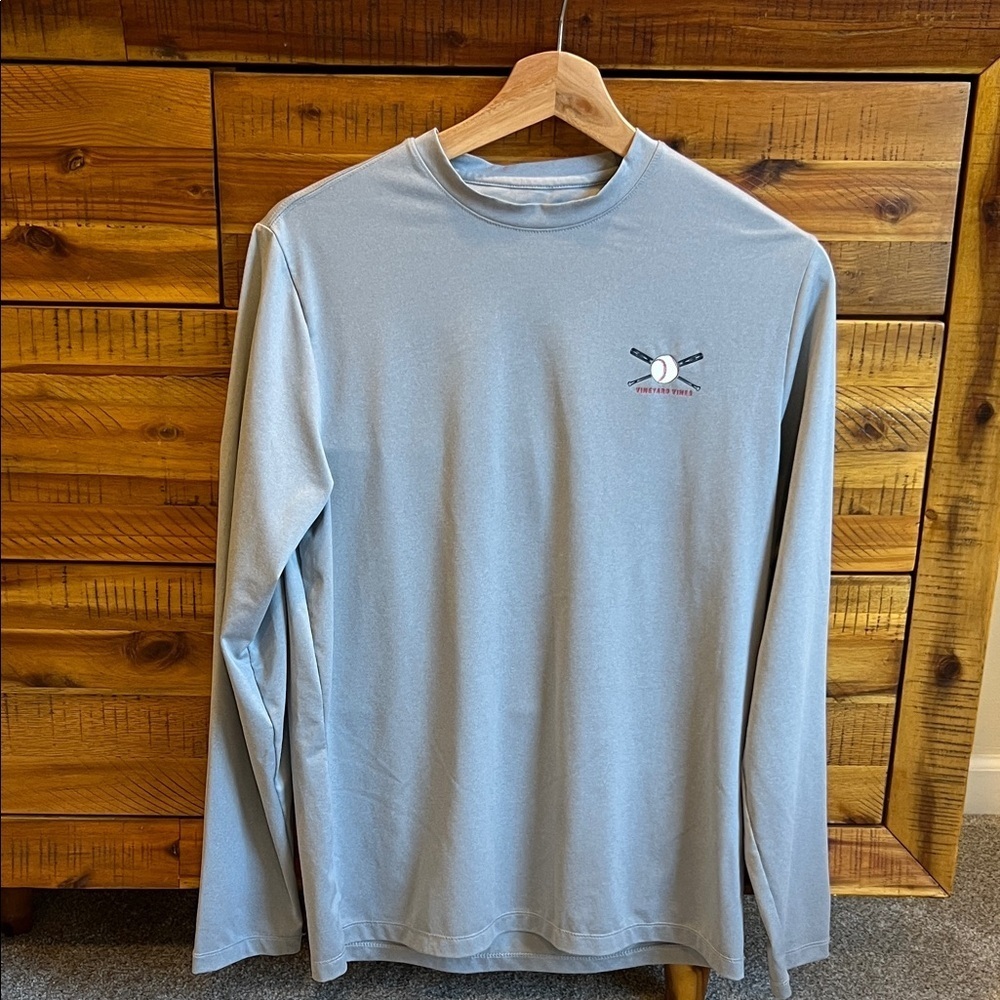 Vineyard Vines Performance Tee, Gray with Baseball Motif